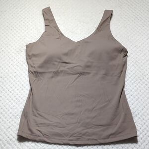 Fawnfit Long Length Lift Tank 2.0 With Built-In Bra In Taupe
